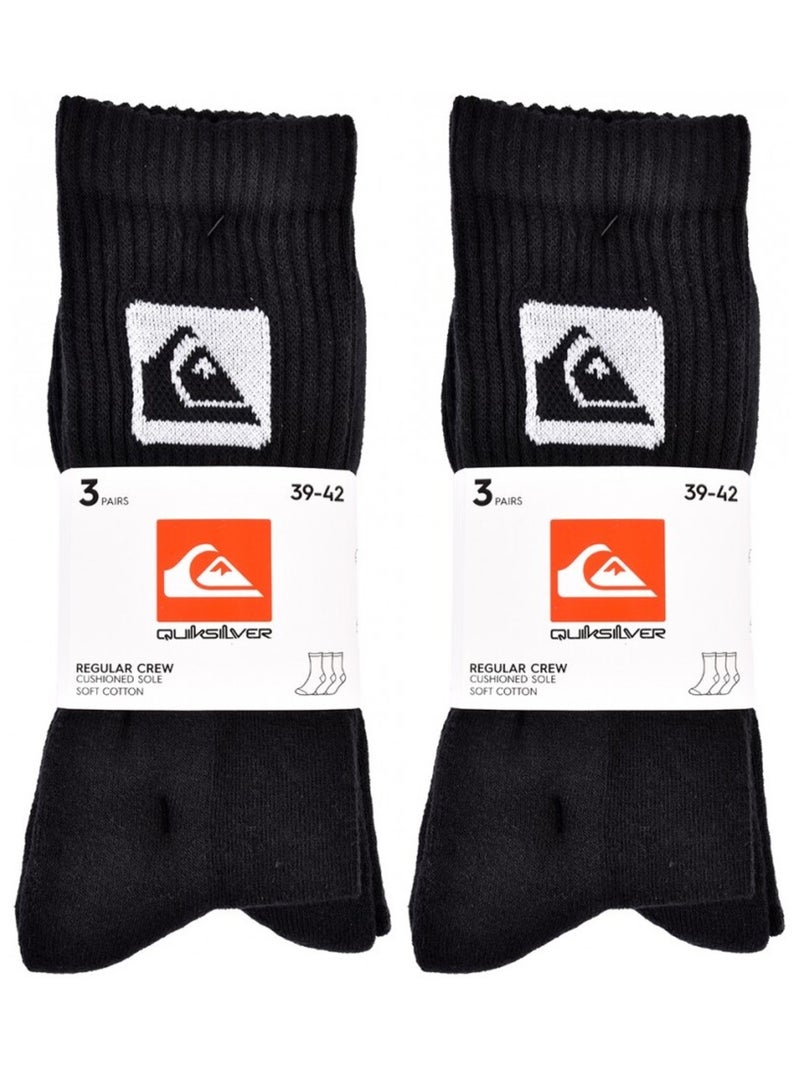 Calcetines QUIKSILVER CUSHIONED CREW - Pack de 6 Negro - Kiabi
