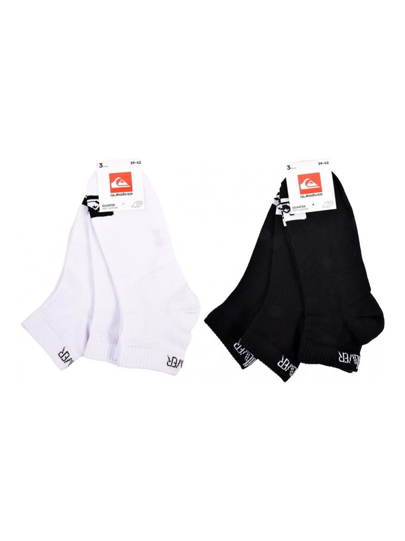 Calcetines QUIKSILVER QUARTER - Pack de 6 Blanco Negro - Kiabi