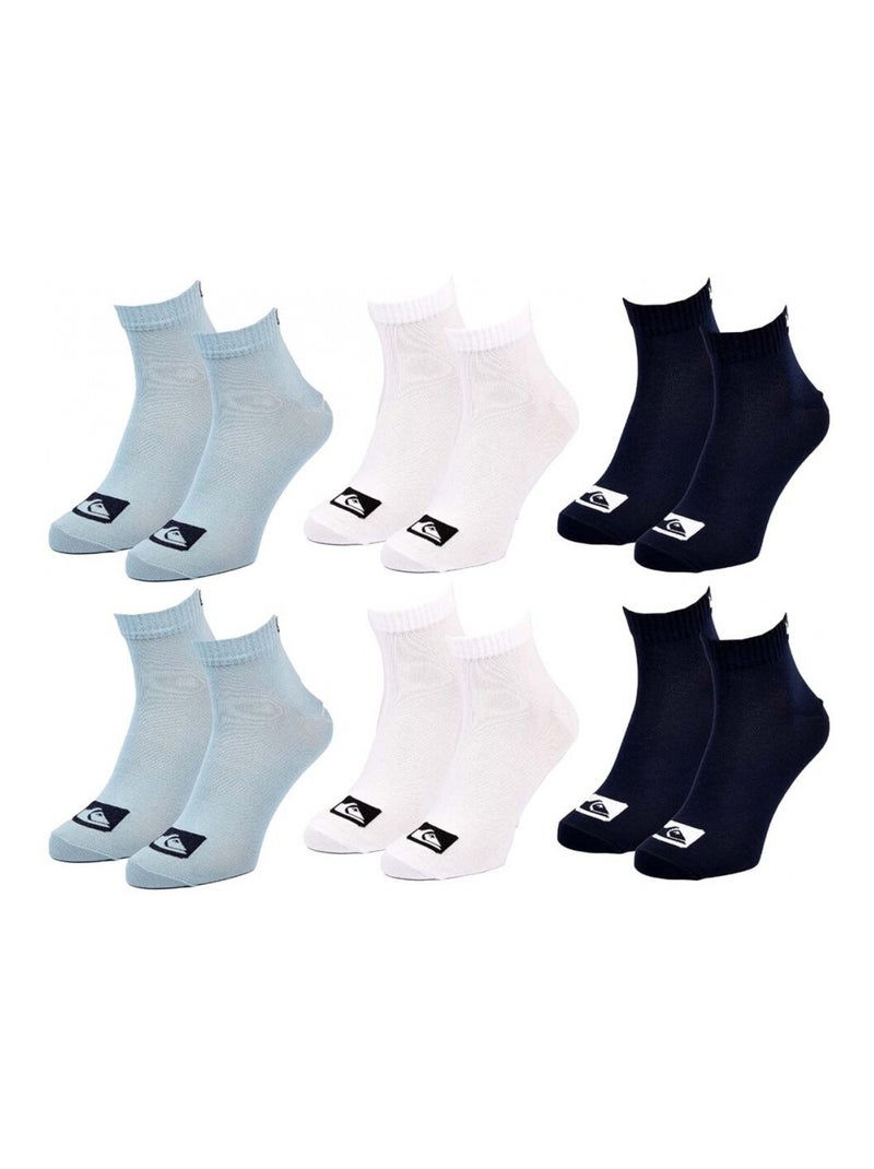 Calcetines QUIKSILVER QUARTER - Pack de 6 Negro Blanco Azul - Kiabi