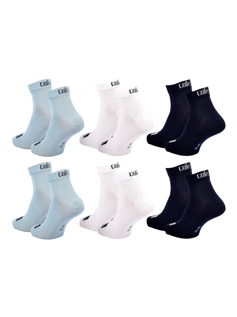 Calcetines QUIKSILVER QUARTER - Pack de 6 Negro Blanco Azul - Kiabi