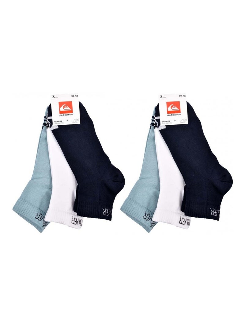 Calcetines QUIKSILVER QUARTER - Pack de 6 Negro Blanco Azul - Kiabi