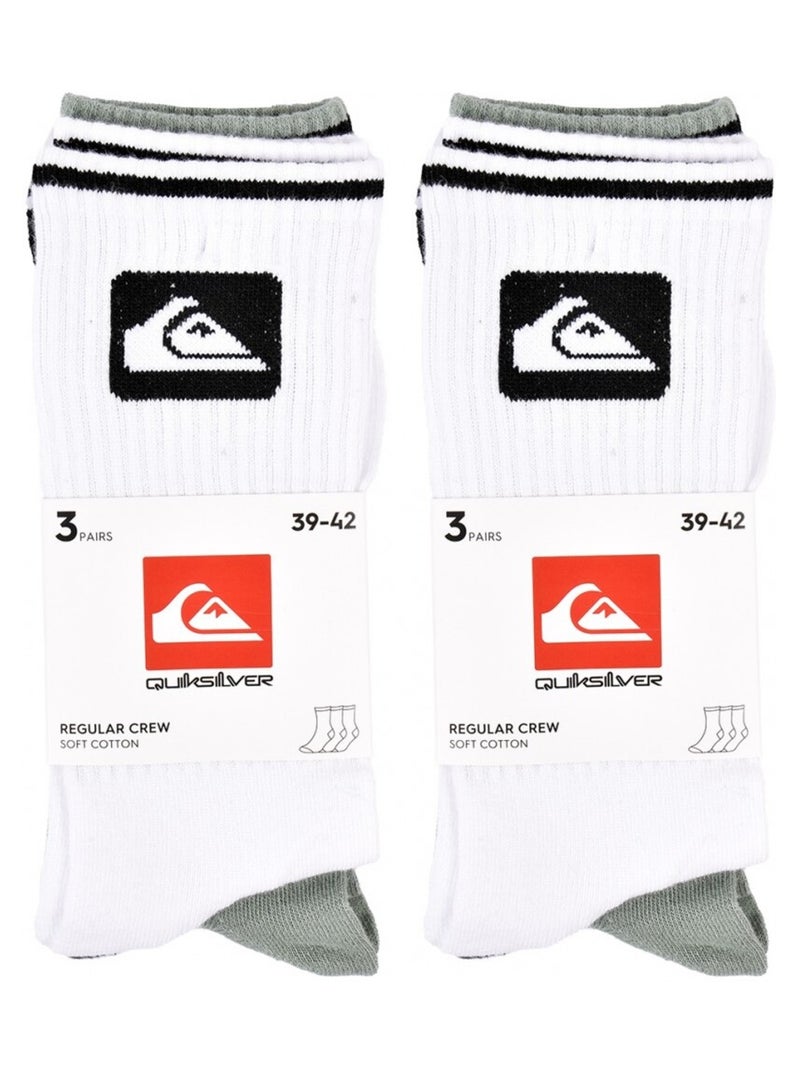 Calcetines QUIKSILVER REGULAR CREW - Pack de 6 Negro Verde Blanco - Kiabi