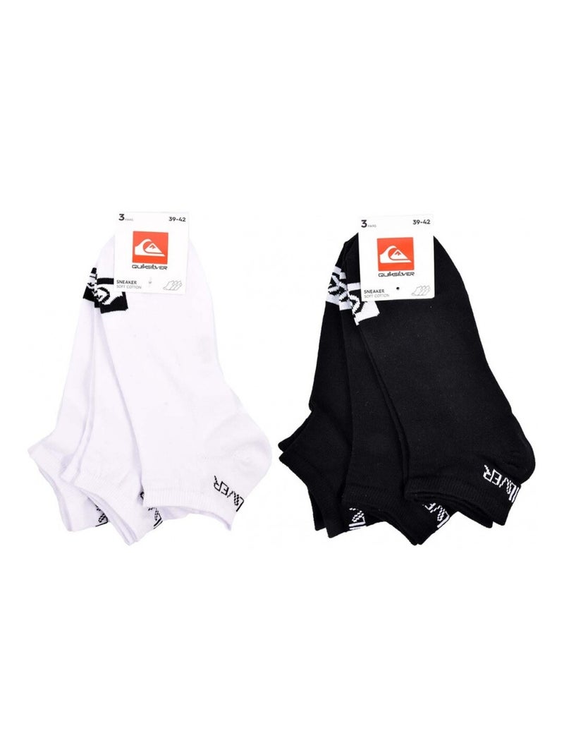 Calcetines QUIKSILVER SNEAKER - Pack de 6 Blanco Negro - Kiabi
