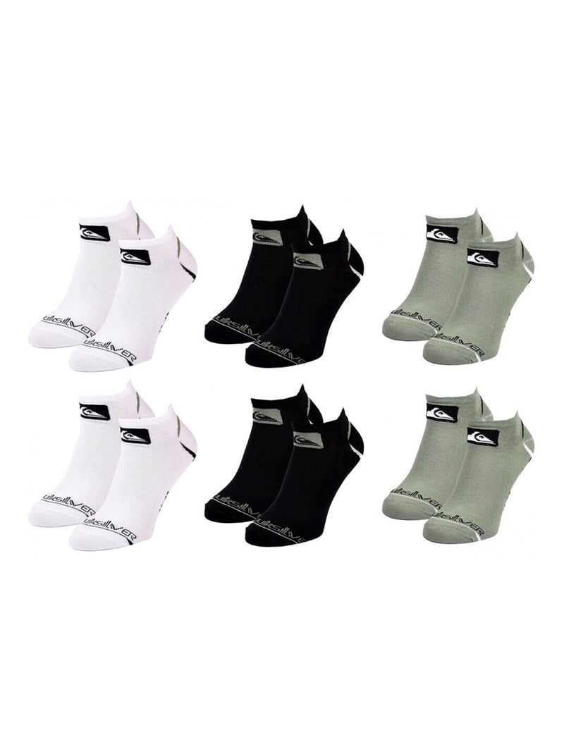 Calcetines QUIKSILVER SNEAKER - Pack de 6 Blanco / Negro / Verde - Kiabi