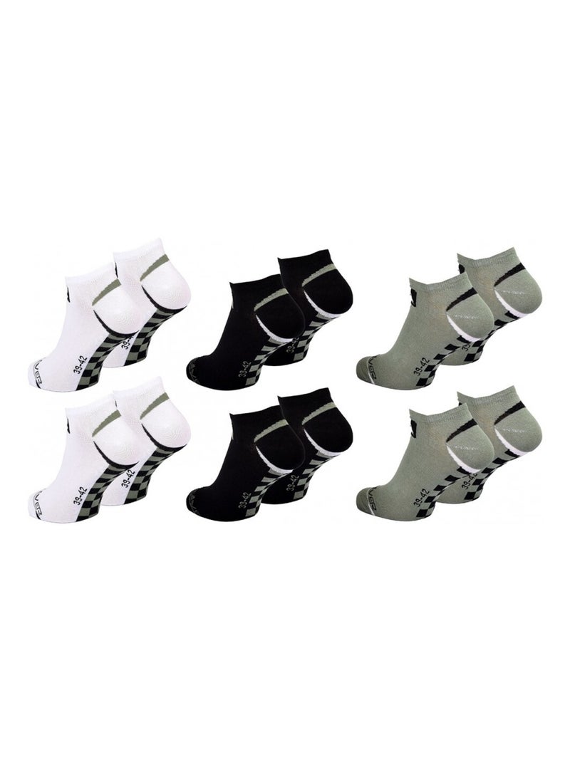 Calcetines QUIKSILVER SNEAKER - Pack de 6 Blanco / Negro / Verde - Kiabi