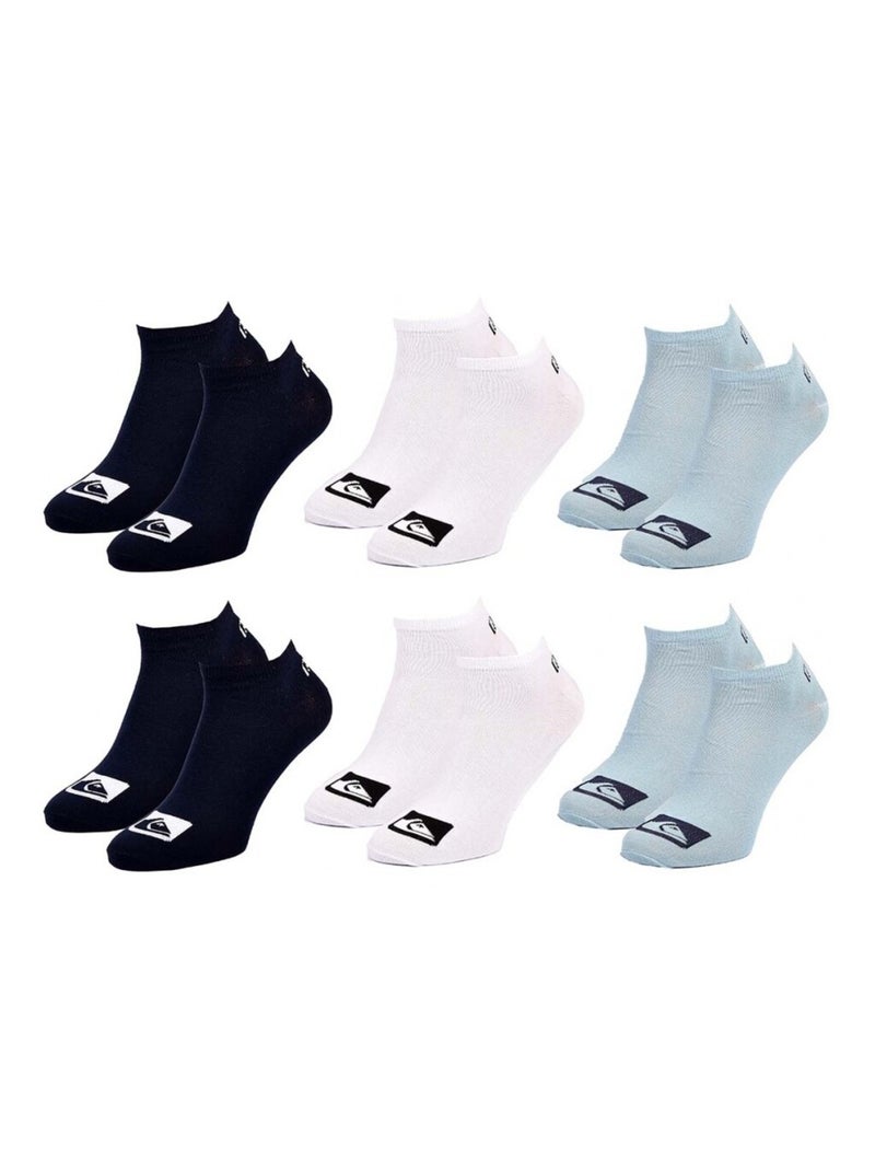 Calcetines QUIKSILVER SNEAKER - Pack de 6 Negro Blanco Azul - Kiabi