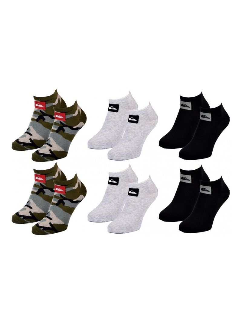Calcetines QUIKSILVER SNEAKER - Pack de 6 Negro Verde claro Blanco - Kiabi