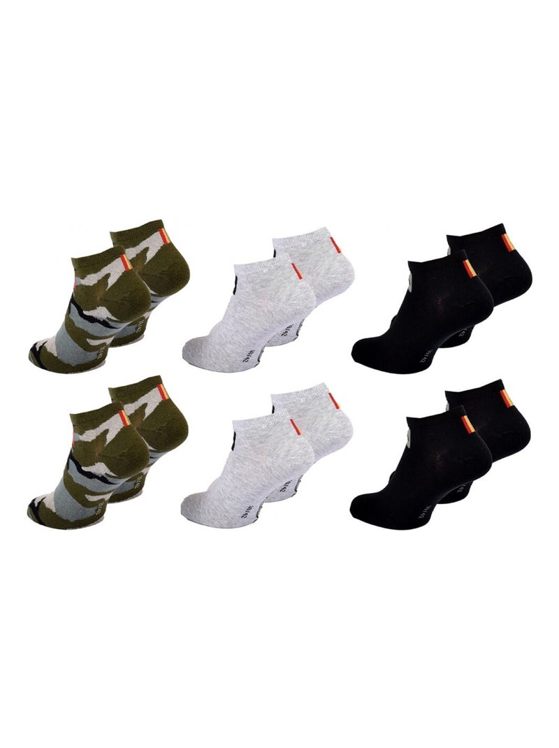Calcetines QUIKSILVER SNEAKER - Pack de 6 Negro Verde claro Blanco - Kiabi