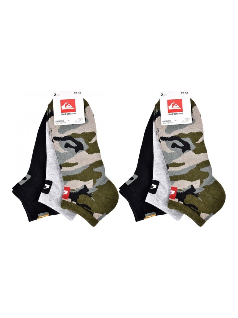 Calcetines QUIKSILVER SNEAKER - Pack de 6 Negro Verde claro Blanco - Kiabi