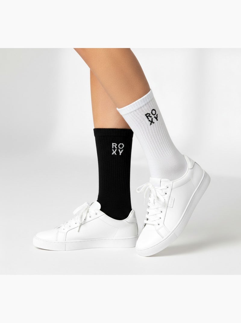 Calcetines ROXY Mujer Crew – Pack 6 Pares Negro Blanco - Kiabi