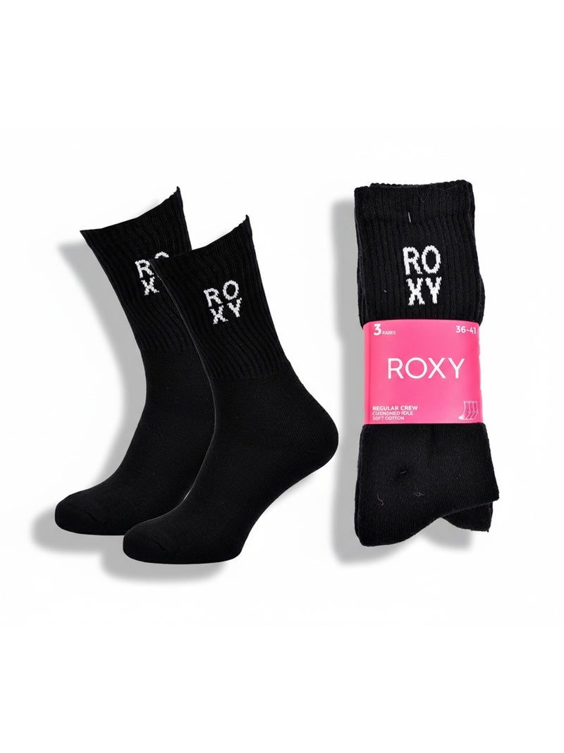 Calcetines ROXY Mujer Crew – Pack 6 Pares Negro - Kiabi