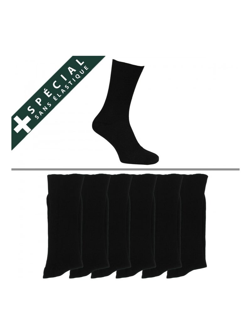 Calcetines sin elastico hombre Especial Piernas sensibles - Pack de 6 Negro - Kiabi