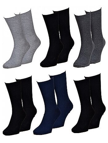 Calcetines sin elástico hombre Jambes sensibles - Pack de 6