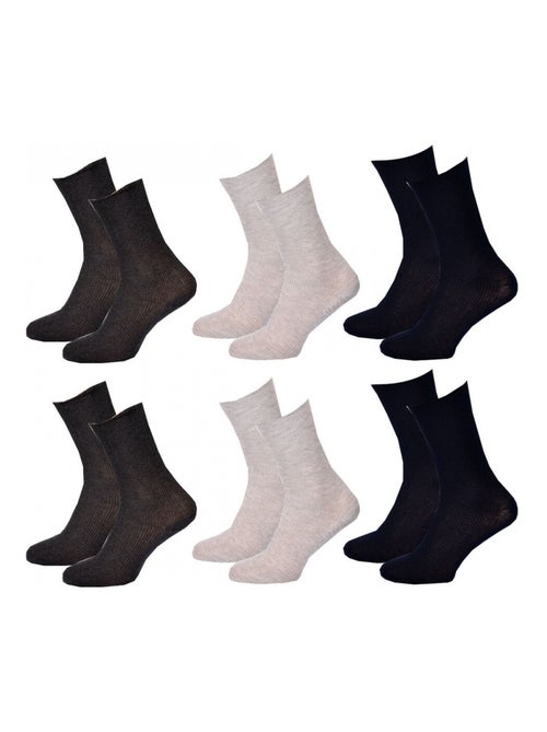 Calcetines sin elástico mujer Piernas sensibles - Pack de 6 - Kiabi Calcetines sin elástico mujer Piernas sensibles - Pack de 6 - Kiabi