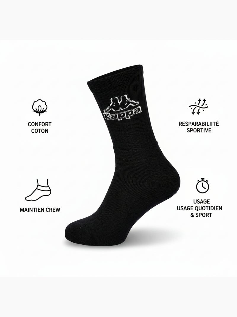 Calcetines SPORT KAPPA CREW - Pack de 12 Pares Negro - Kiabi