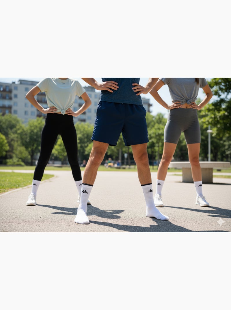 Calcetines SPORT KAPPA CREW - Pack de 3 Pares Blanco - Kiabi