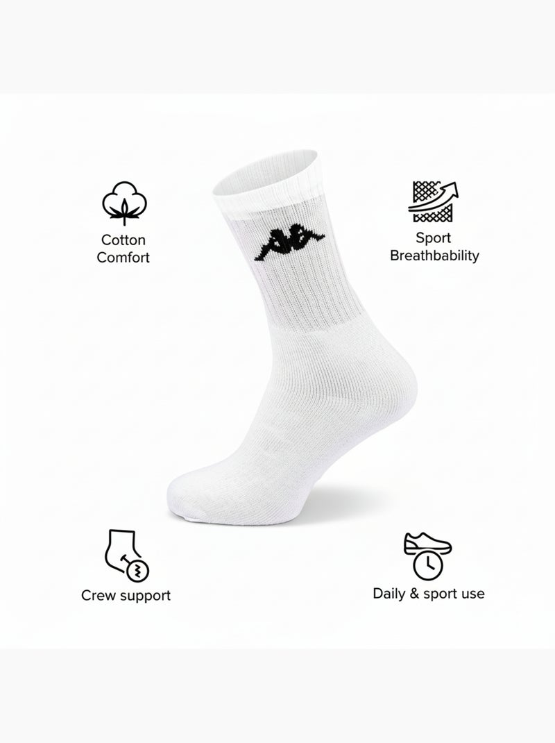 Calcetines SPORT KAPPA CREW - Pack de 3 Pares Blanco - Kiabi