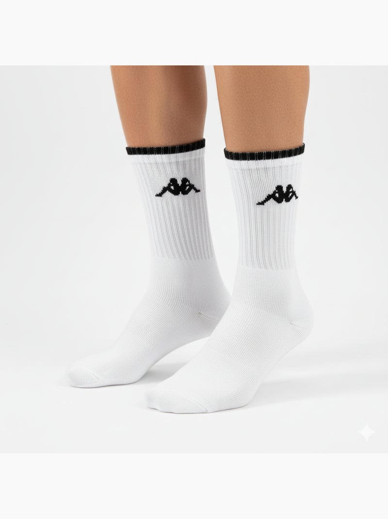 Calcetines SPORT KAPPA CREW - Pack de 6 Pares Blanco Negro - Kiabi