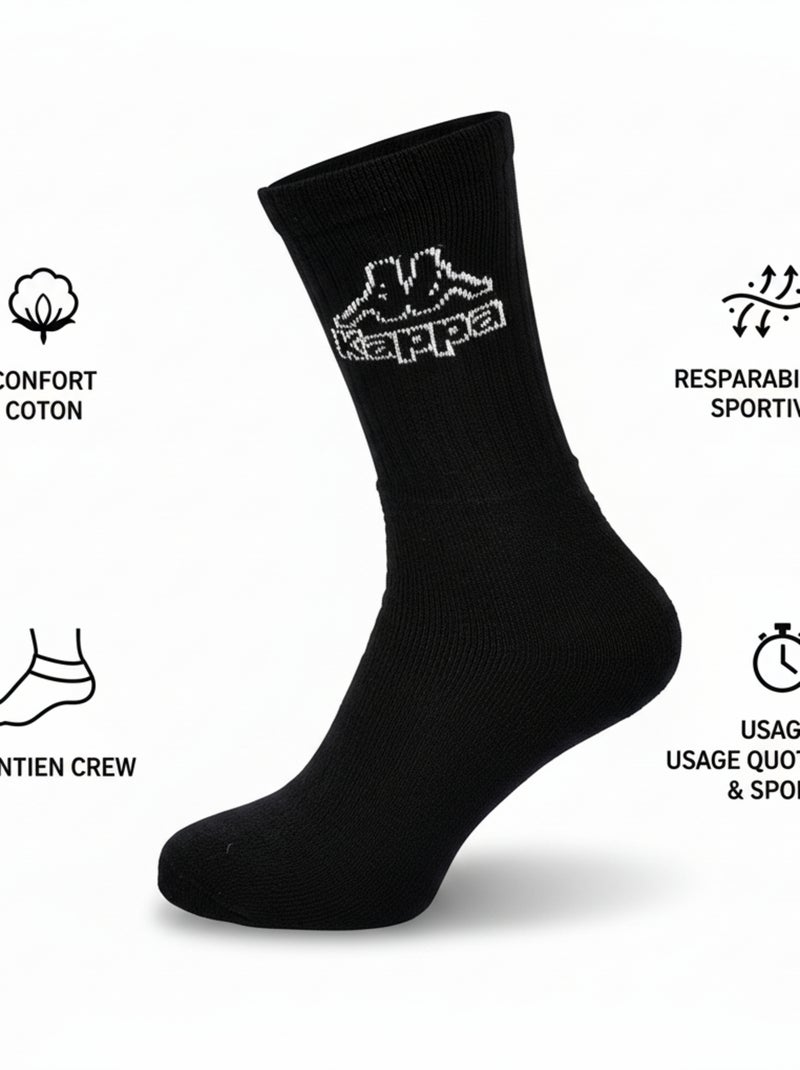 Calcetines SPORT KAPPA CREW - Pack de 9 Pares Negro - Kiabi