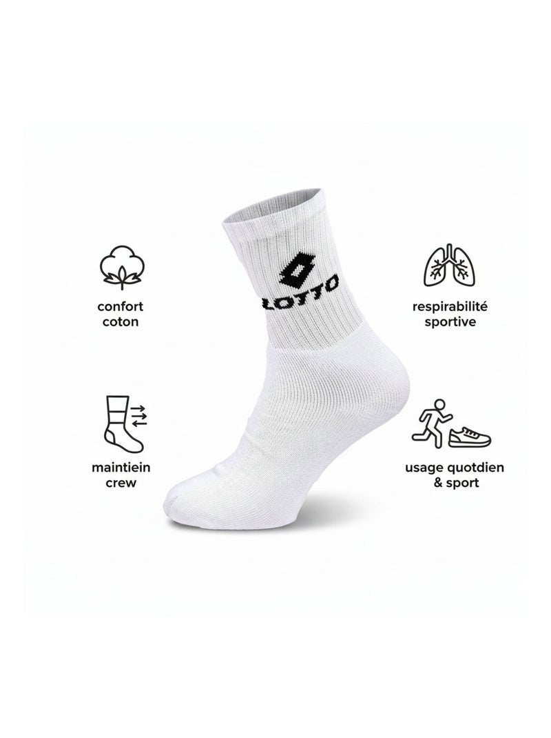 Calcetines SPORT LOTTO CREW - Pack de 12 Pares Blanco - Kiabi