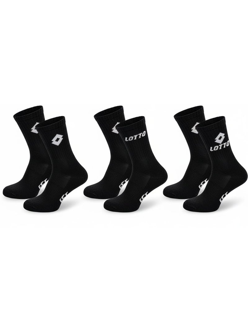 Calcetines SPORT LOTTO CREW - Pack de 12 Pares Blanco Negro - Kiabi