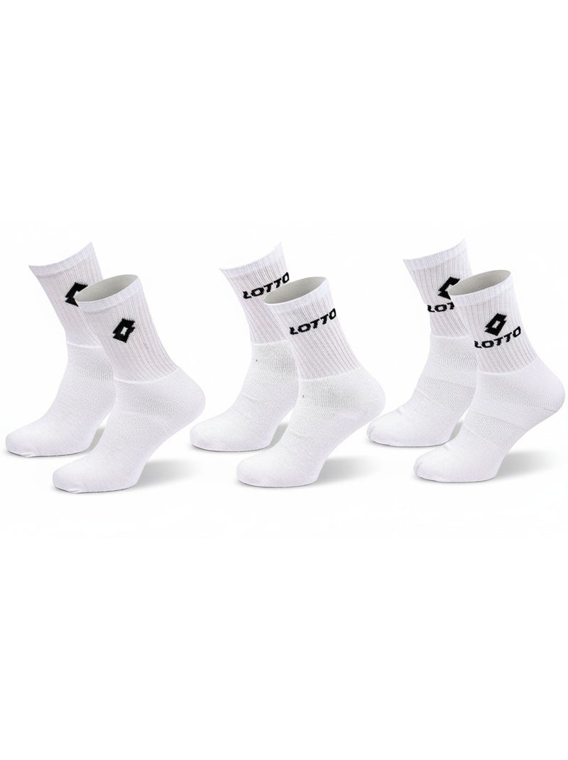 Calcetines SPORT LOTTO CREW - Pack de 12 Pares Blanco Negro - Kiabi