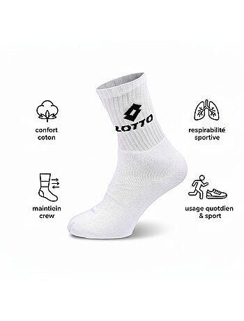 Calcetines SPORT LOTTO CREW - Pack de 20 PARES + 1 GRATIS