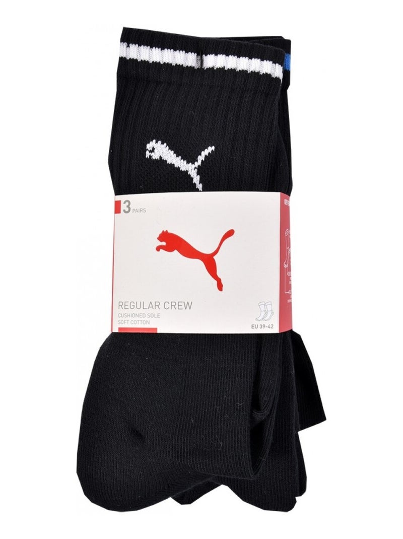 Calcetines Sport PUMA Tennis CREW STRIPE - Pack de 3 Negro - Kiabi