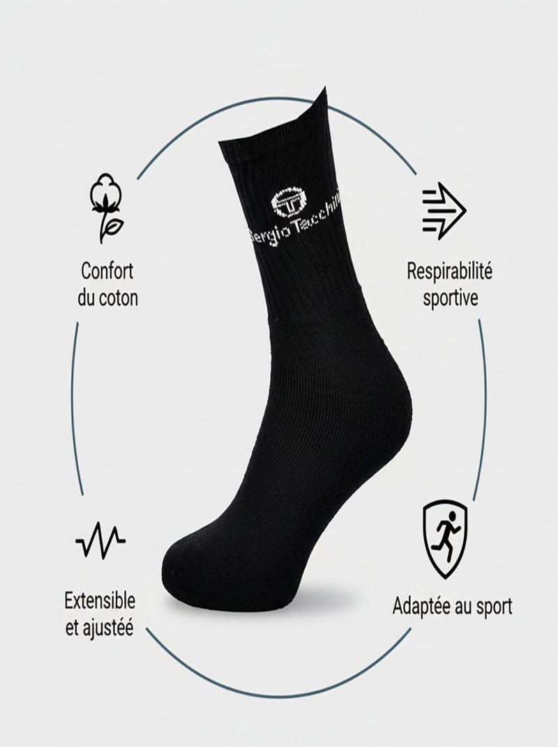 Calcetines SPORT SERGIO TACCHINI - Pack de 12 Pares Blanco Negro - Kiabi
