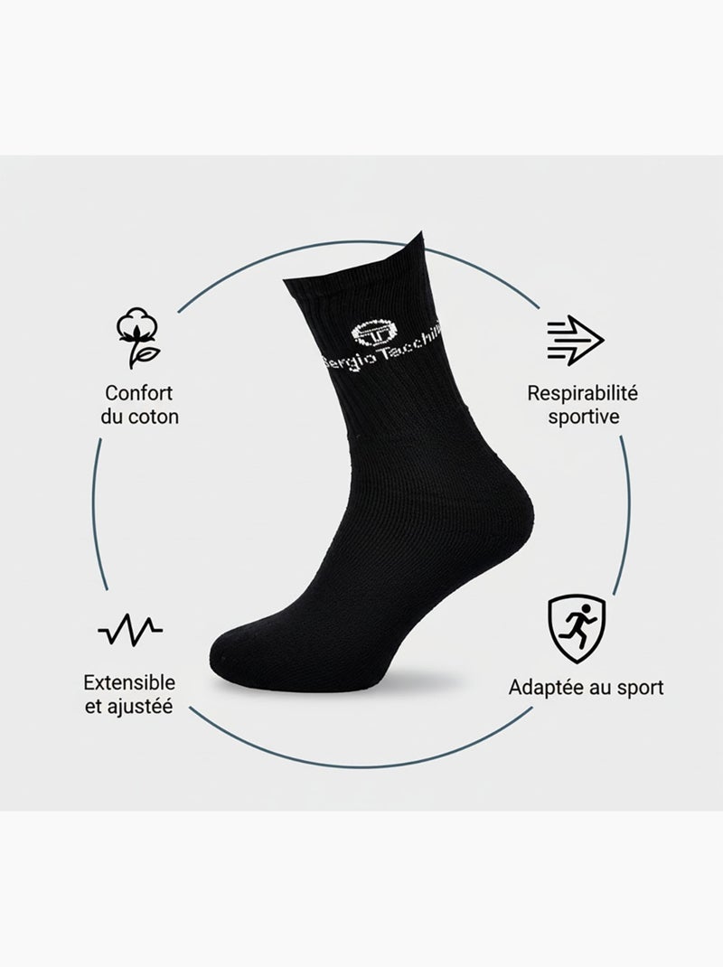 Calcetines SPORT SERGIO TACCHINI - Pack de 9 Pares Blanco Negro Blanco - Kiabi
