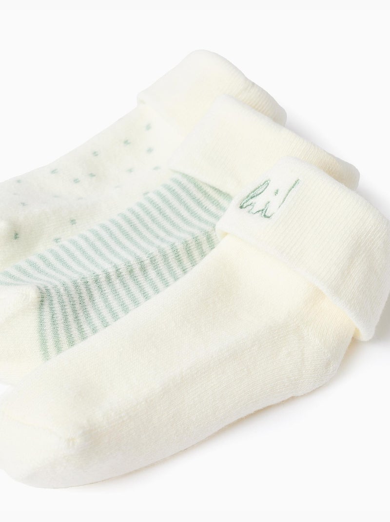Calcetines suaves de algodón mezclado Blanco Verde - Kiabi