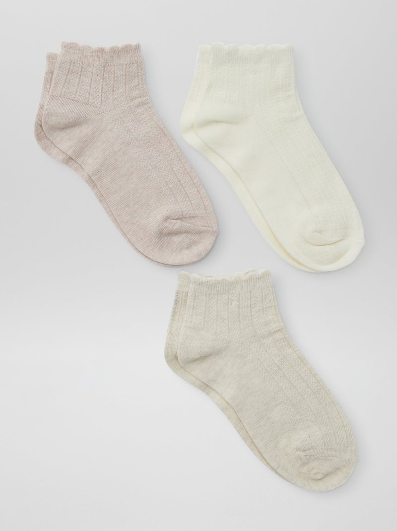 Calcetines tobilleros BEIGE - Kiabi