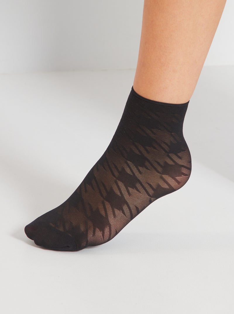 Calcetines tobilleros 'DIM' pata de gallo - 36D negro - Kiabi