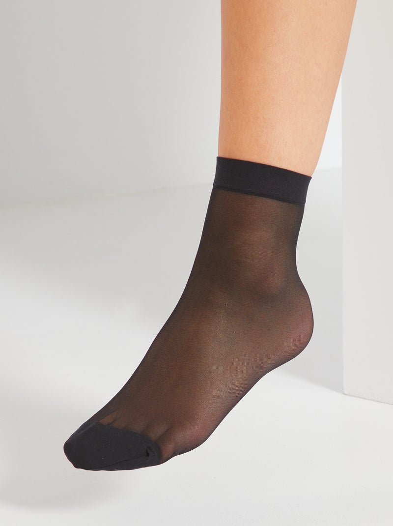 Calcetines tobilleros 'DIM' transparentes - 20D negro - Kiabi