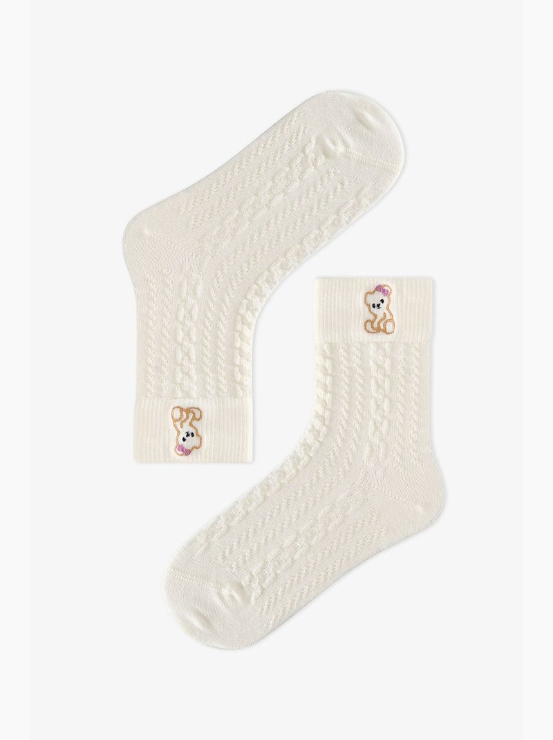 Calcetines tobilleros par marsmelov cutie bear niña penti Blanco roto - Kiabi