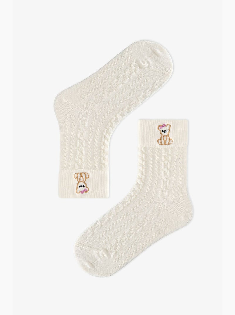 Calcetines tobilleros par marsmelov cutie bear niña penti Blanco roto - Kiabi