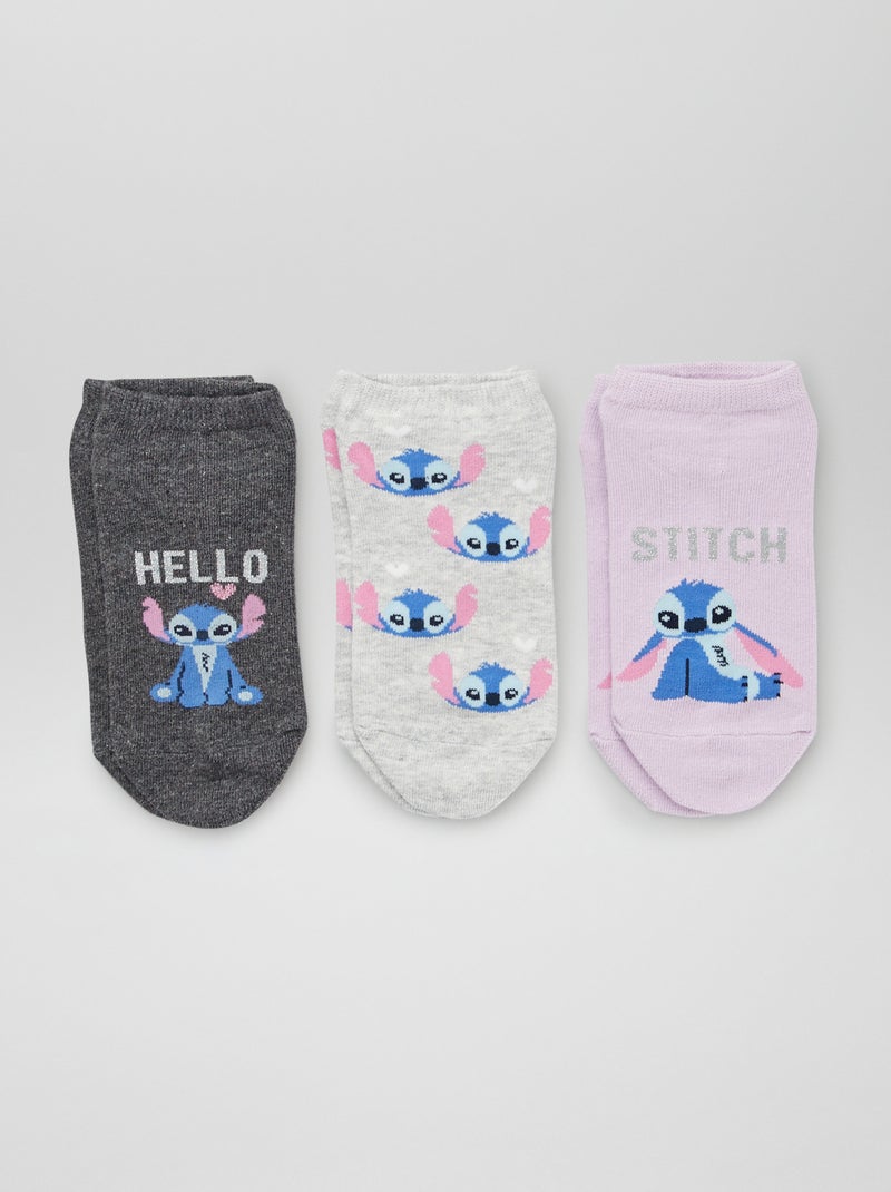 Calcetines tobilleros 'Stitch' - Pack de 3 GRIS - Kiabi