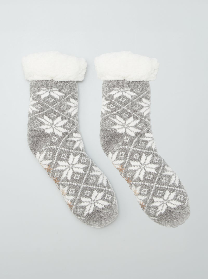 Calcetines-zapatillas antideslizantes GRIS - Kiabi