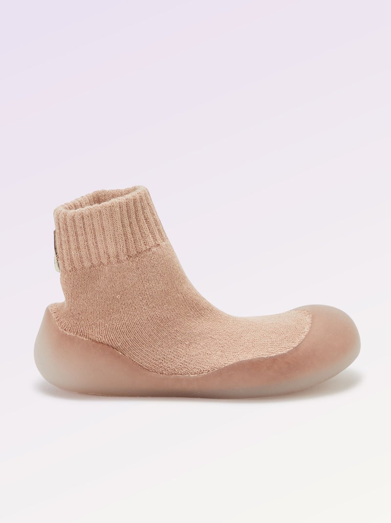 Calcetines zapatillas de motricidad 3 'primeros pasos' - Kitchoun Rosa - Kiabi