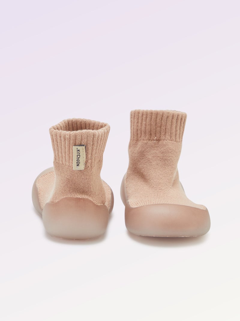 Calcetines zapatillas de motricidad 3 'primeros pasos' - Kitchoun Rosa - Kiabi
