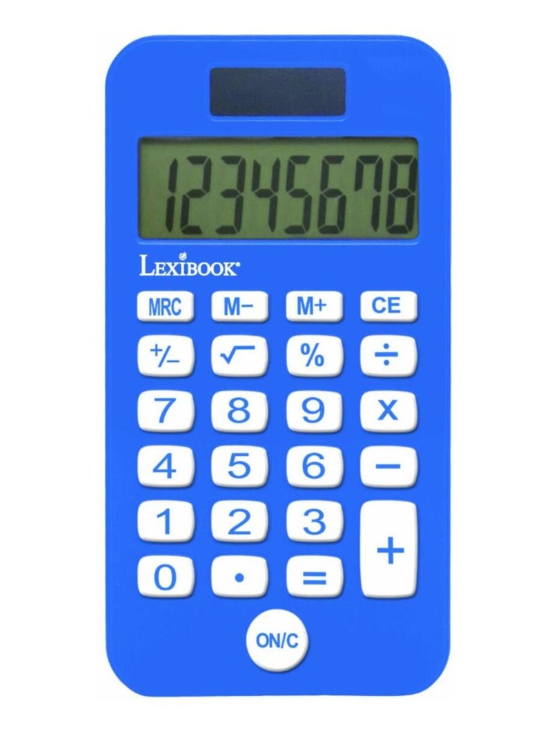 Calculadora de baloncesto de 8 dígitos con tapa de protección Azul - Kiabi