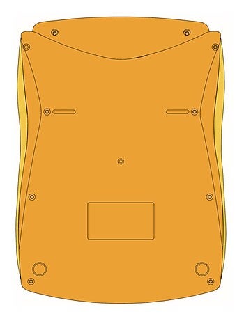 Calculadora de bolsillo amarilla de 10 dígitos con ángulo de pantalla ajustable y acabado de goma