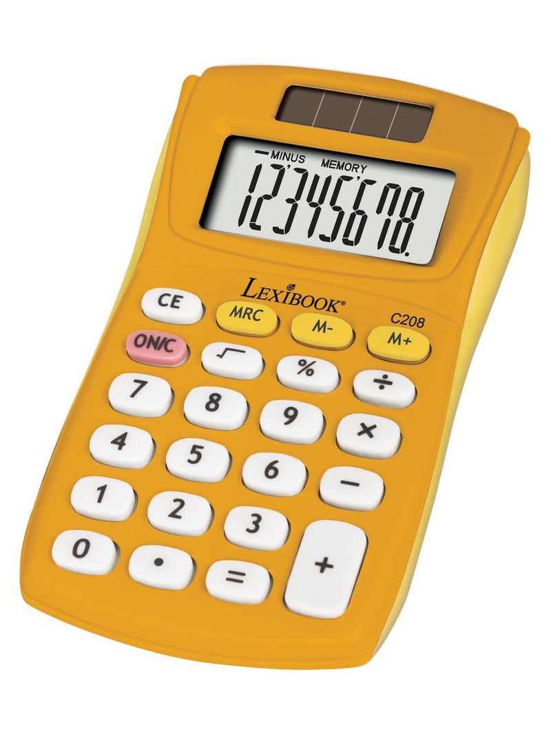 Calculadora de bolsillo amarilla de 8 d?gitos con acabado de goma Amarillo - Kiabi