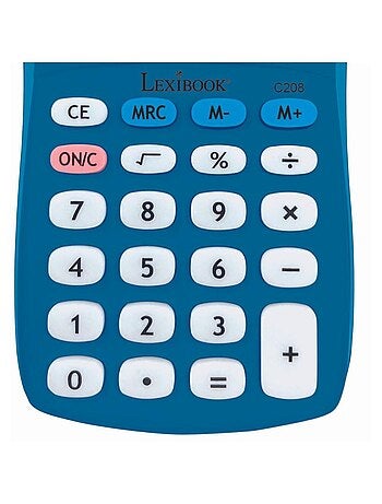Calculadora de bolsillo azul de 8 dígitos con acabado de goma