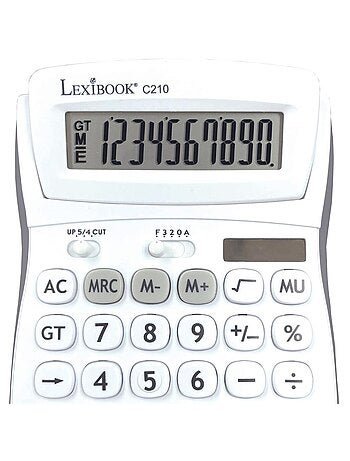 Calculadora de bolsillo de 10 dígitos con ángulo de pantalla ajustable y acabado de goma