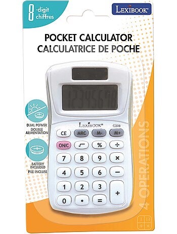 Calculadora de bolsillo de 8 dígitos con acabado de goma