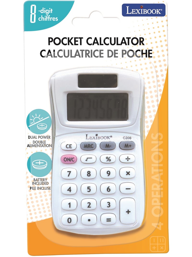 Calculadora de bolsillo de 8 dígitos con acabado de goma Blanco - Kiabi