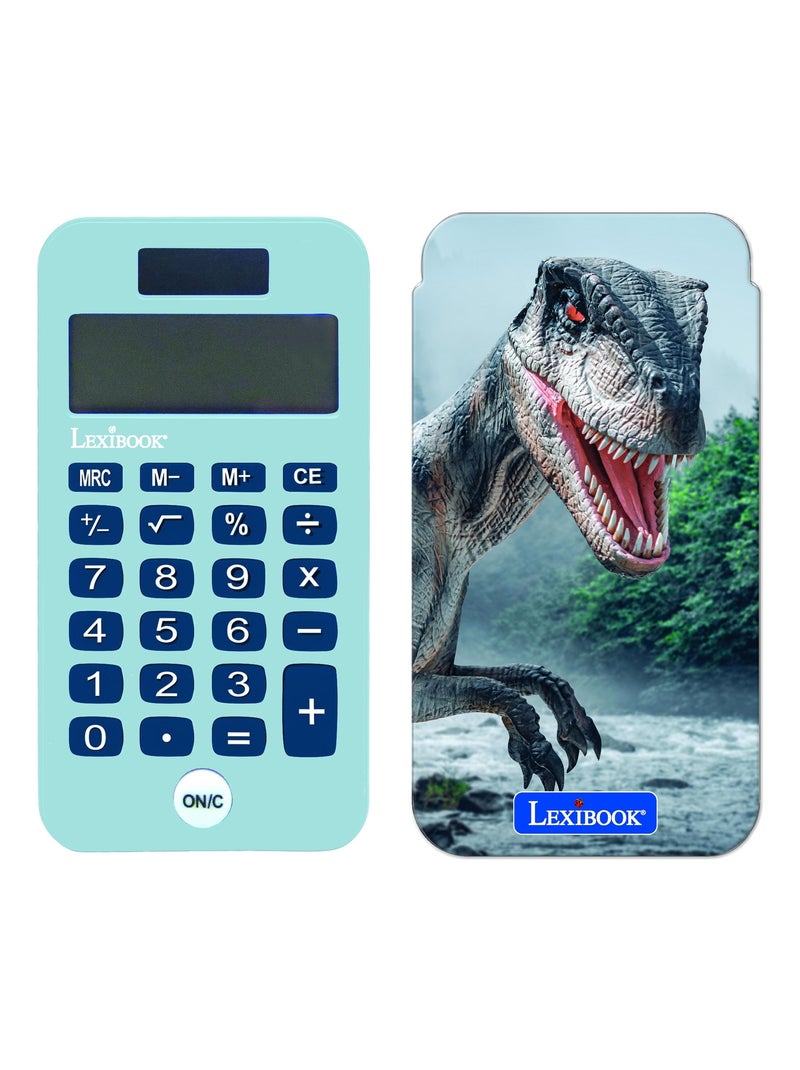 Calculadora de bolsillo de 8 dígitos Dinosaurio con funda protectora Azul - Kiabi