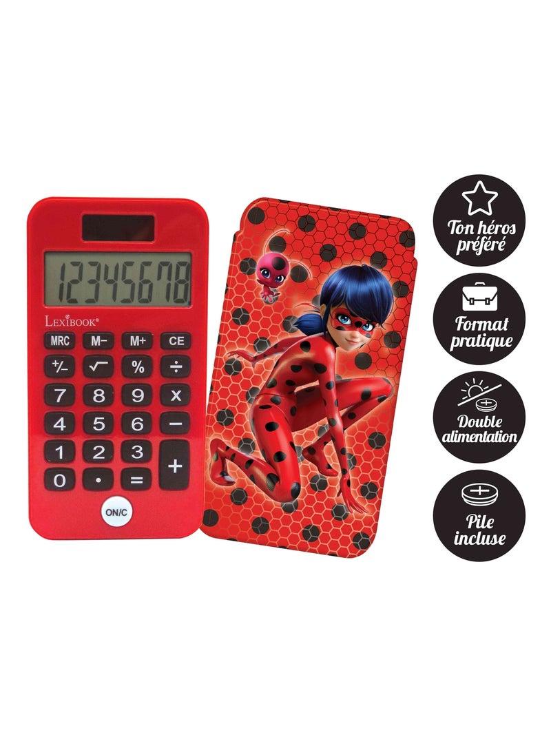 Calculadora de bolsillo Miraculous de 8 dígitos con funda protectora Rojo - Kiabi