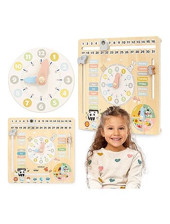 Calendario educativo Montessori madera inglés Mamabrum